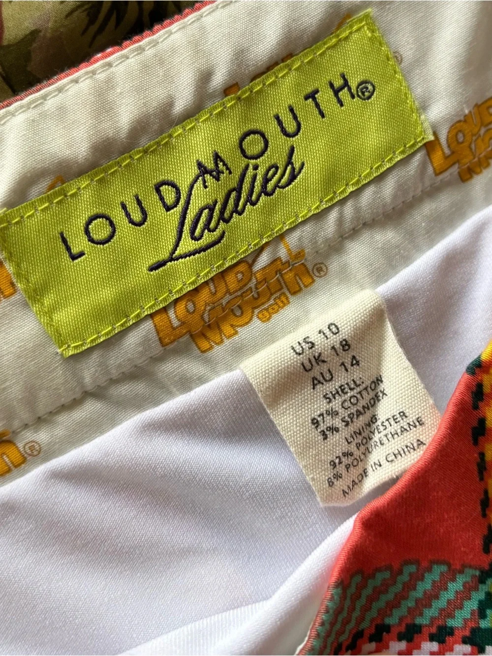 LOUDMOUTH Ladies GOLF SKORT skirt PLAID size 10 MINI ORANGE